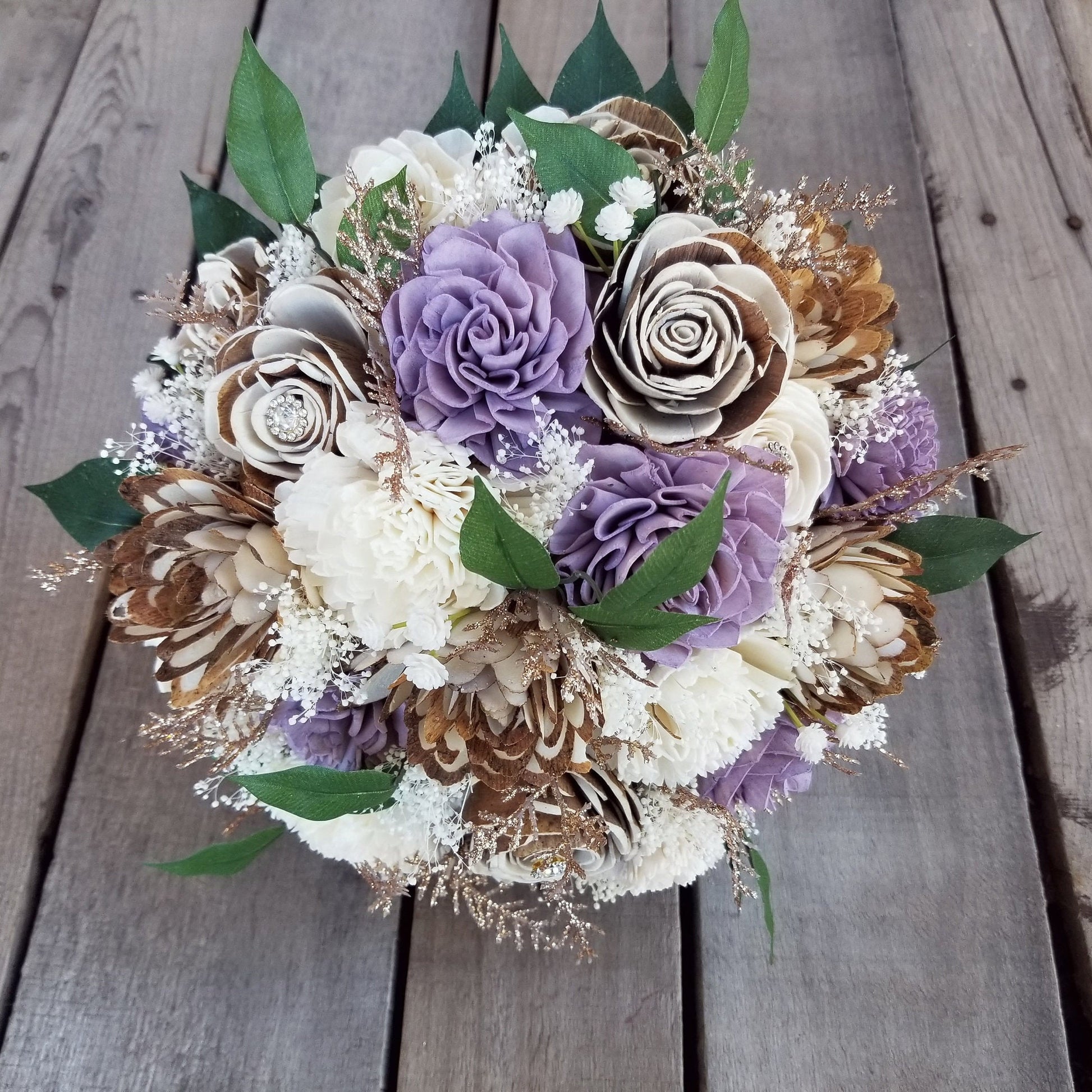 Sola Wood Flowers, Rustic Wooden Flower Bouquet, Brooch Bouquet, Artificial Flower Bouquet