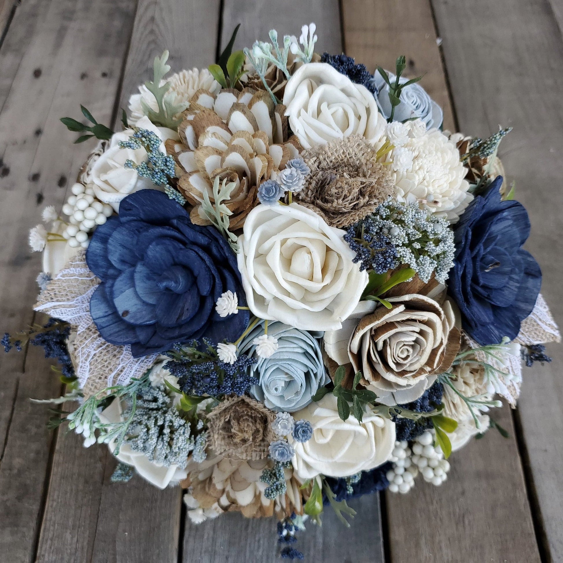 Navy Wood Flower Bouquet, Sola Wood Flowers Bouquet, Wooden Flower Bou –  Rose & Bee Organics