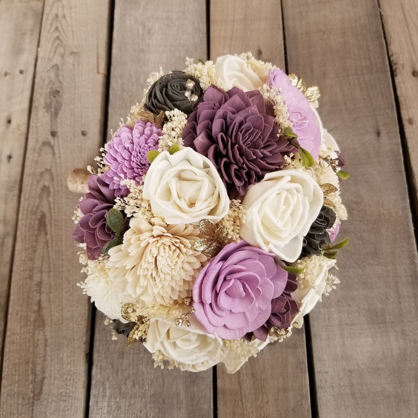 Wood Flowers Bouquet, Plum Wooden Bouquets, Lavender Bridal Bouquet, Wooden Bridal Flowers, Wood Wedding Flowers, Bouquet for Bride