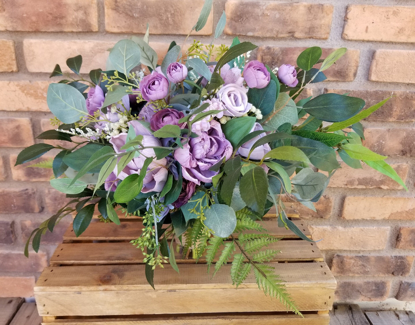 Sola Wood Flower Lavender Bridal Bouquet, Lilac and Lavender Wedding Flowers