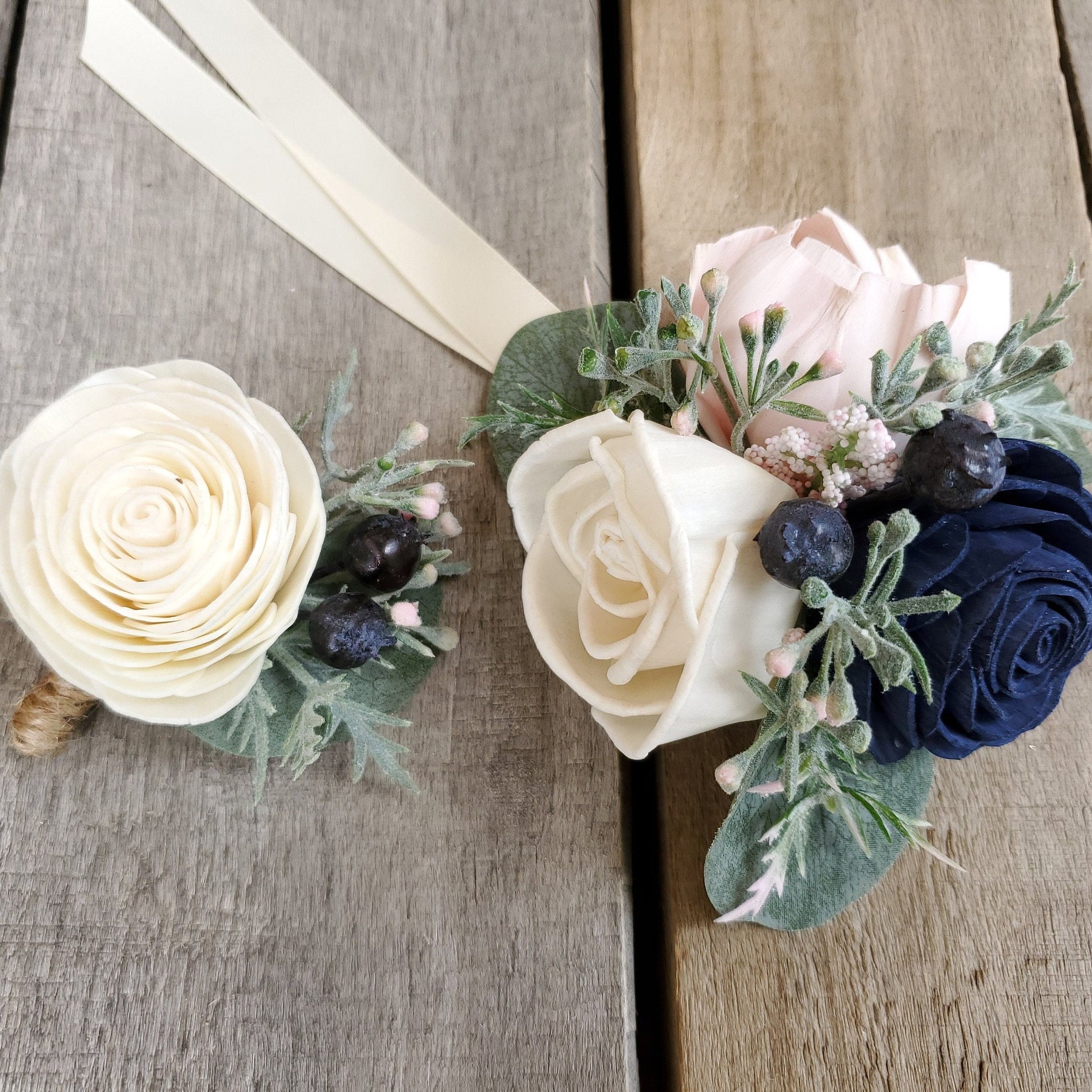 Wood Flower Wrist Corsage, Wedding Wrist Corsage, Prom Corsage, Wooden Wedding Flowers, Sola Wood Flowers Bridal Corsage,