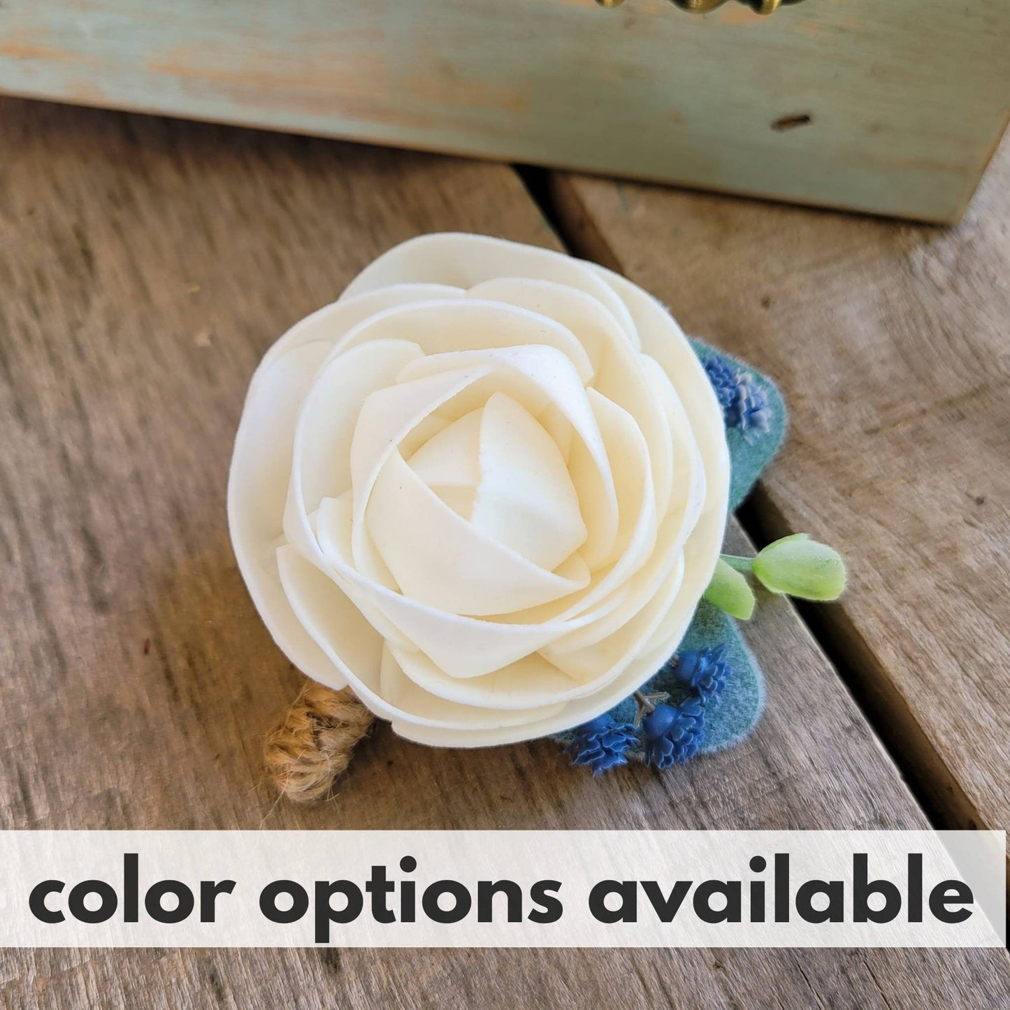 Boutonniere with Wood Flower, Sola Wood Flowers Boutonniere, Lapel Pin for Groom and Groomsmen, Pinned Corsage for Father of the Bride