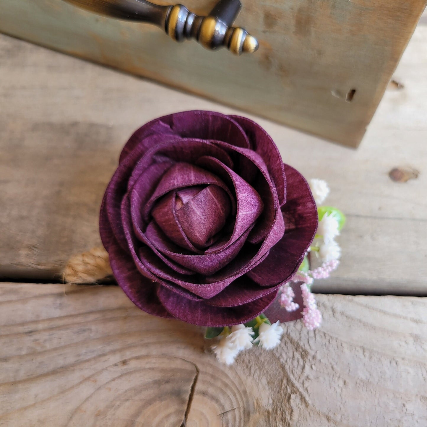 Groomsmen Boutonniere, Wood Flower Boutonniere, Wooden Lapel Pin, Wedding Boutonniere for Groom
