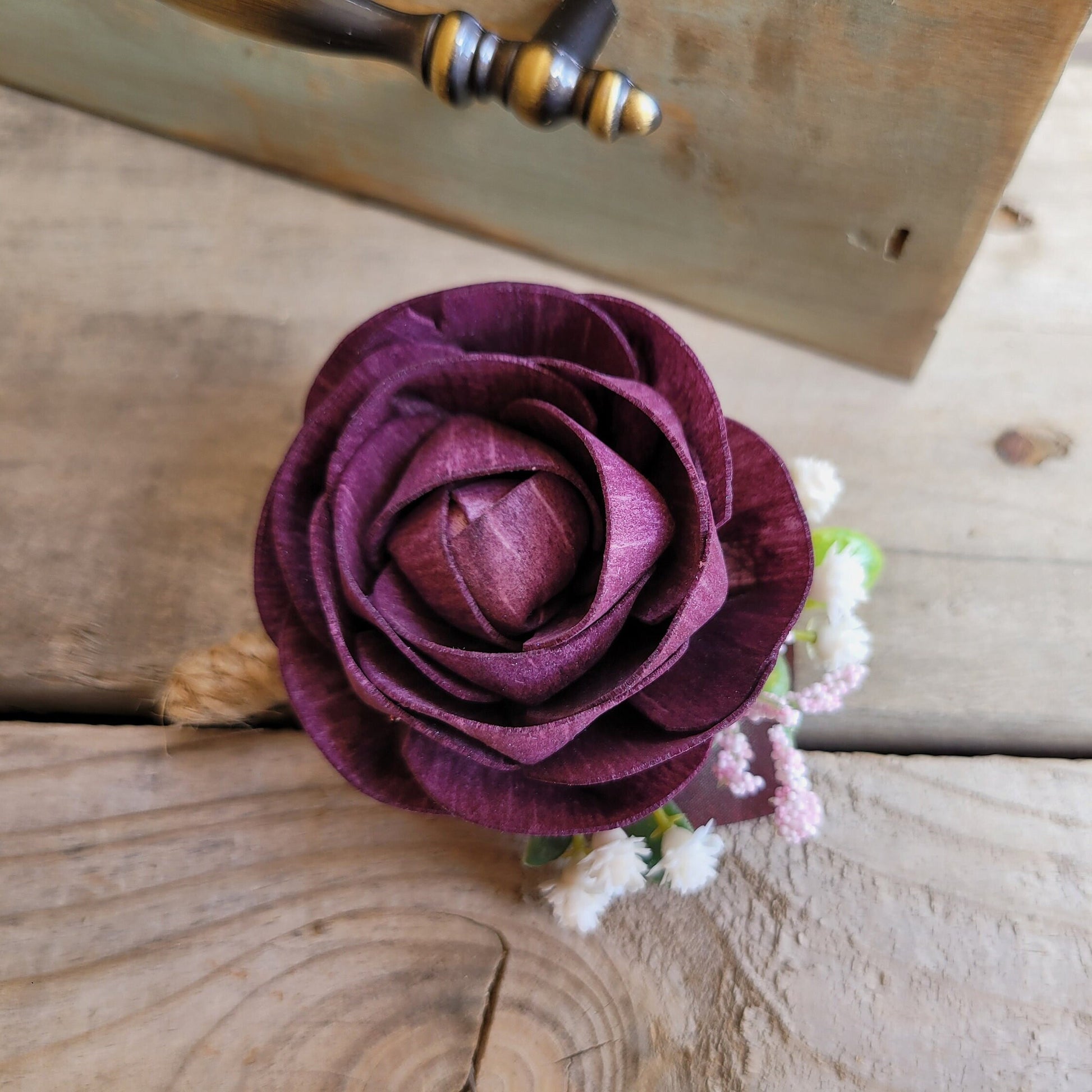 Groomsmen Boutonniere, Wood Flower Boutonniere, Wooden Lapel Pin, Wedding Boutonniere for Groom