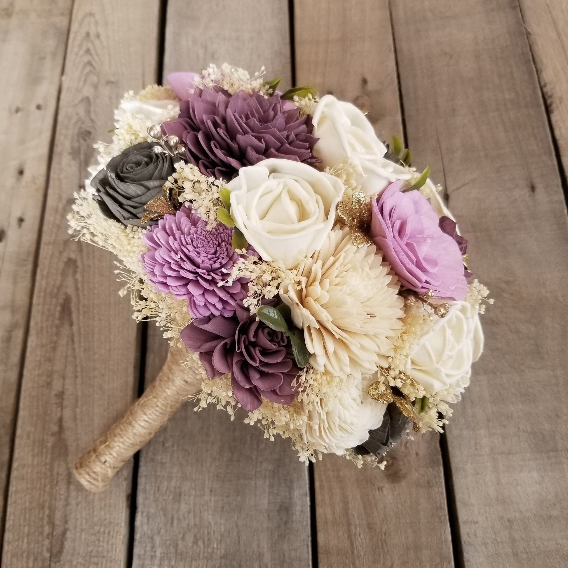 Wood Flowers Bouquet, Plum Wooden Bouquets, Lavender Bridal Bouquet, Wooden Bridal Flowers, Wood Wedding Flowers, Bouquet for Bride