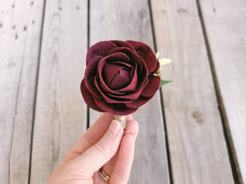 Wedding Boutonniere, Flower Lapel Pin, Groom Boutonniere, Sola Wood Flower Boutonniere, Wooden Wedding Flowers, Groomsmen Boutonniere