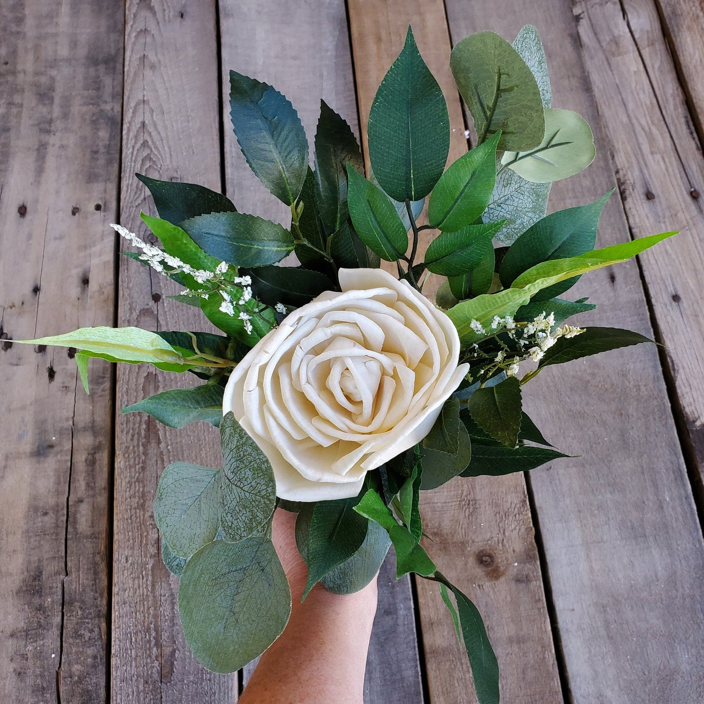 Wood Flower Bouquet, Single Stem Bouquet for Bridesmaid, Wedding Bouquets, Single Flower Bouquet, Wooden Flower Bouquet, Bridal Toss Bouquet