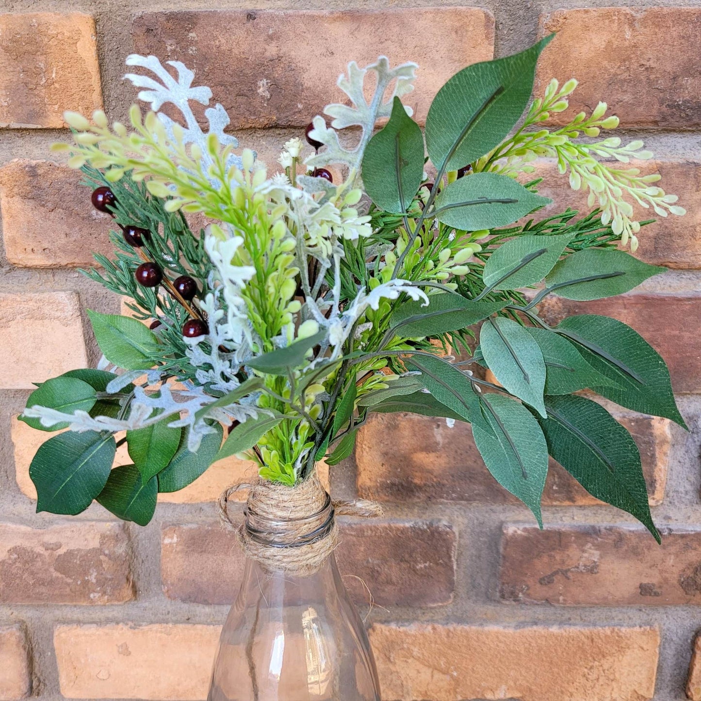 Christmas Wood Flower Arrangement, Christmas Table Centerpiece, Wood Flowers in Vase, Holiday Hostess Gift, Winter Florals