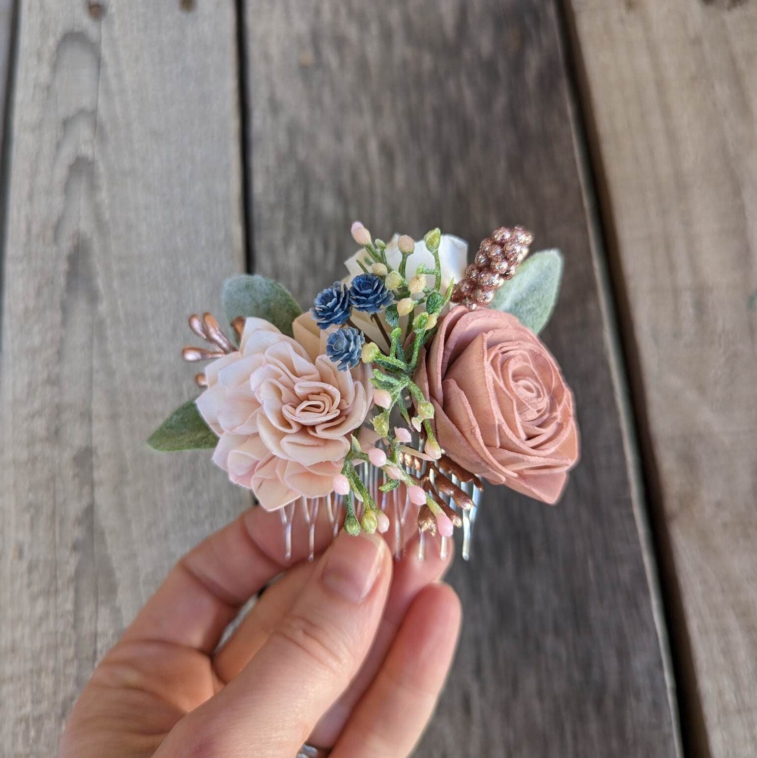 Small Floral Hair Comb, Bridal Hair Piece, Flowers for Hair, Wedding Bridal Accessories, Flower Girl Hair Accessory