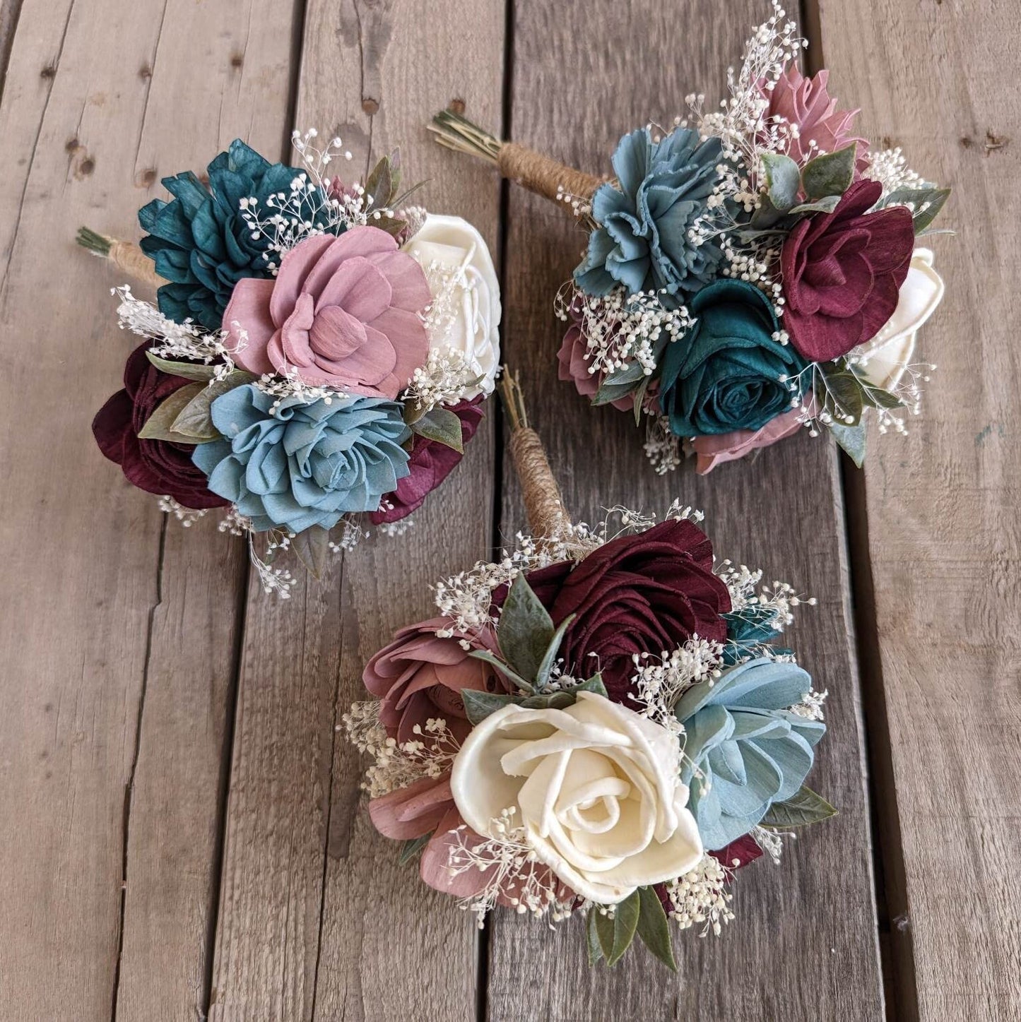 Wood Flower Mason Jar Bouquet, Wooden Flowers Centerpiece Bouquet, Pint Mason Jar Bouquet, Wedding Table Centerpiece Bouquet