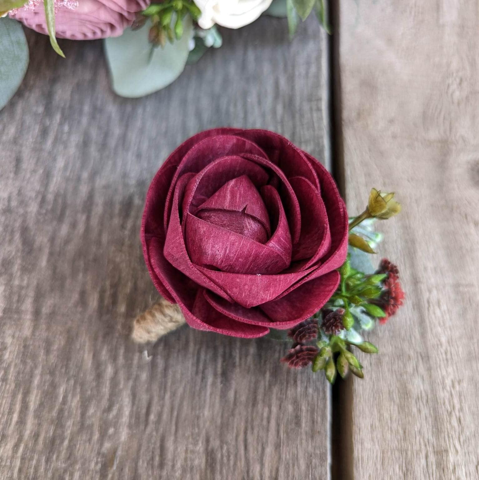 Wood Boutonniere, Wood Flower Boutonniere, Wooden Groom Boutonniere, Groomsmen Flowers, Wedding Flowers Groom & Groomsmen