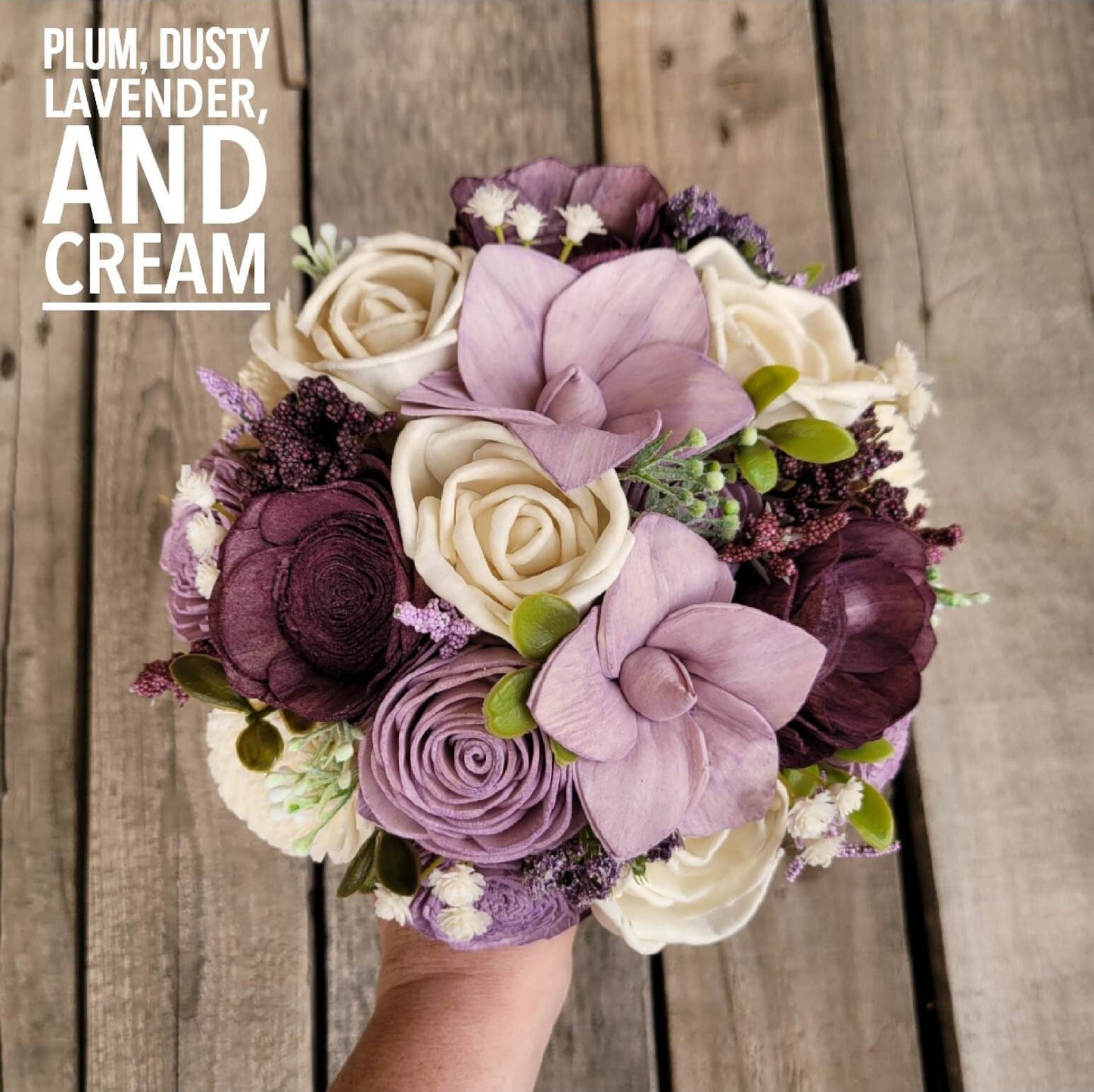 Plum Wood Flower Bouquet, Lavender Wedding Bouquets, Wood Bridal Bouquet, Wooden Flowers Bouquet, Bride Bouquet, Plum Wedding Flowers