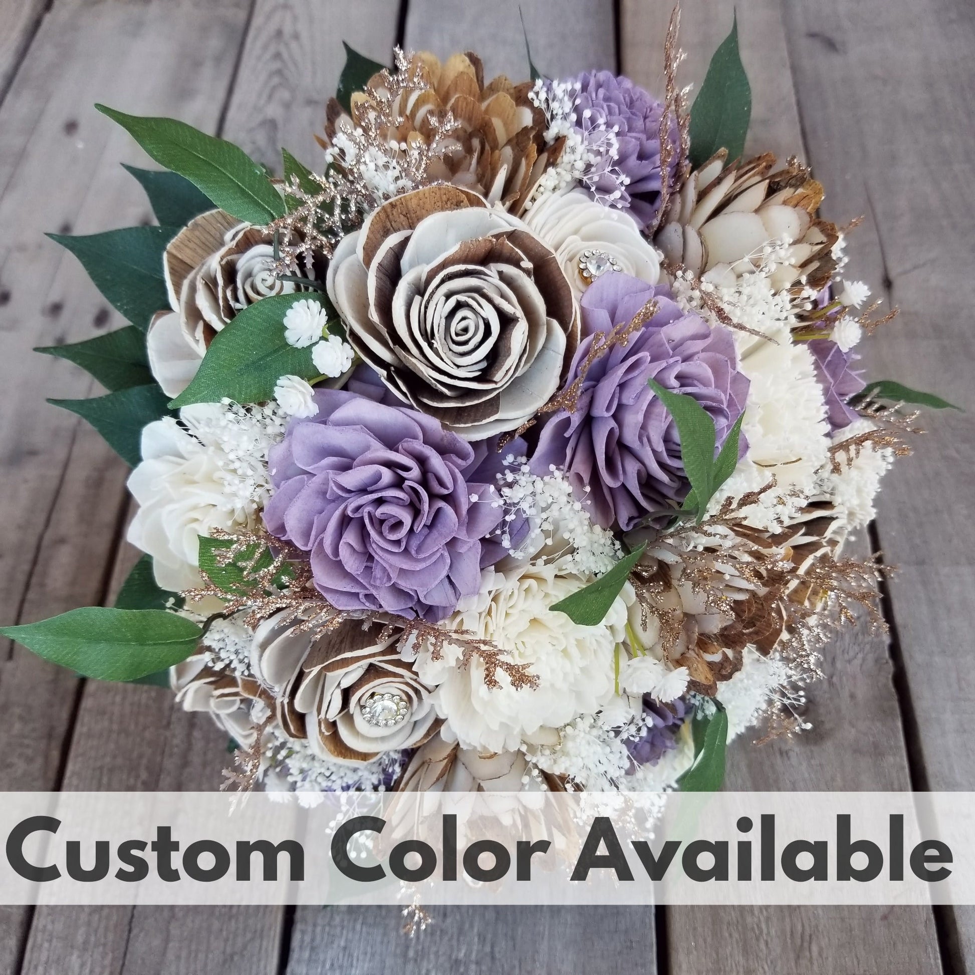 Sola Wood Flowers, Rustic Wooden Flower Bouquet, Brooch Bouquet, Artificial Flower Bouquet
